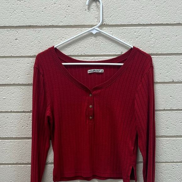 Abercrombie & Fitch Long Sleeve Red Top size M - Picture 6 of 9